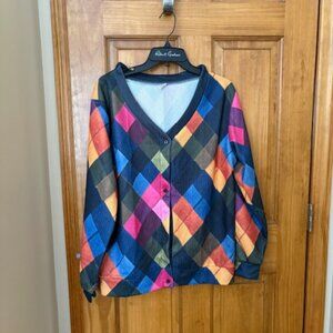 NWOT Argyle print jacket
